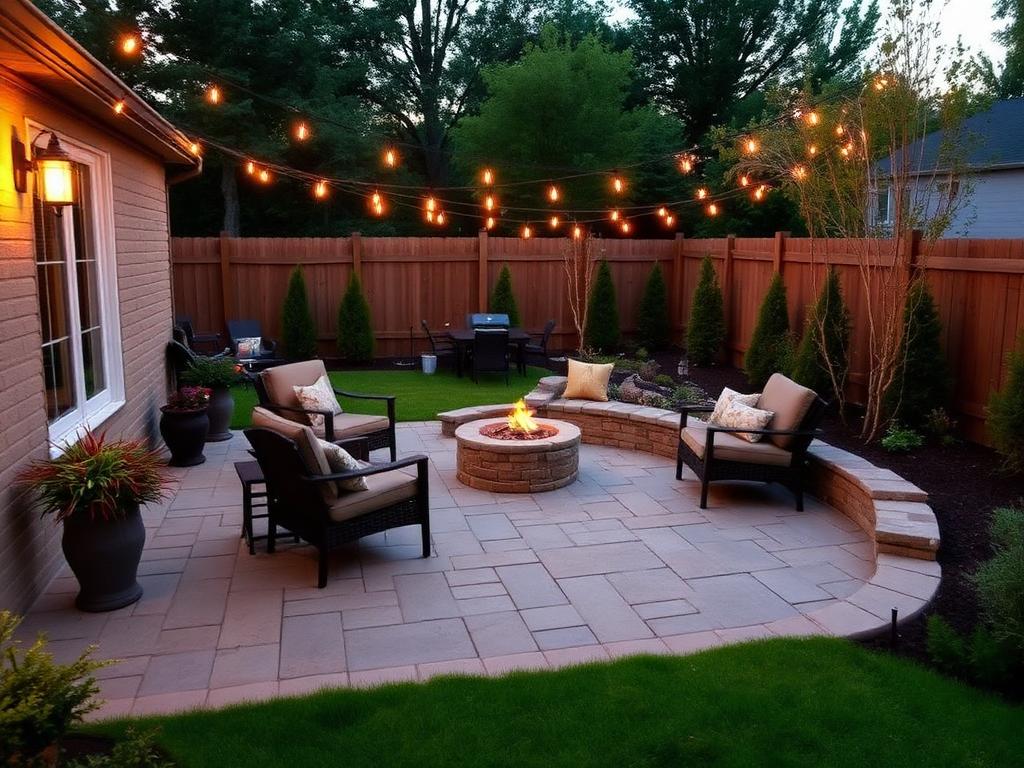 Backyard patio and outdoor living space